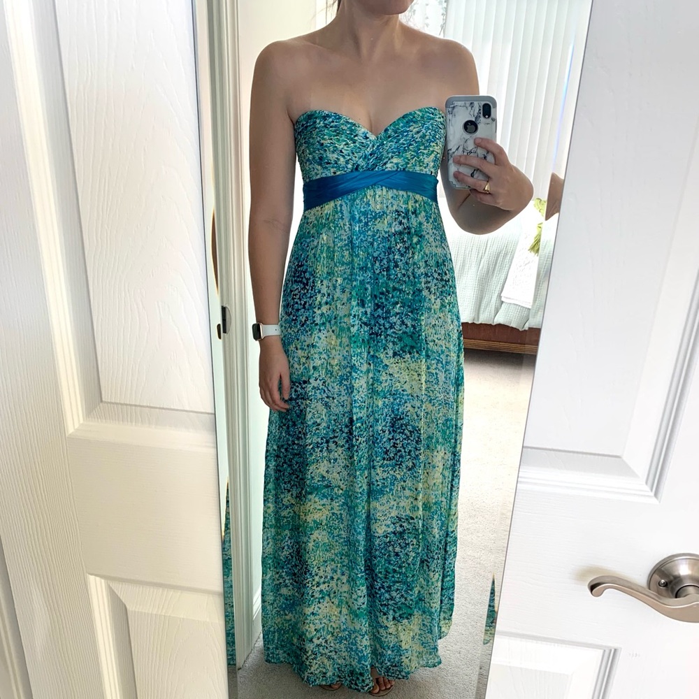 BCBG MaxAzria shimmery maxi gown
